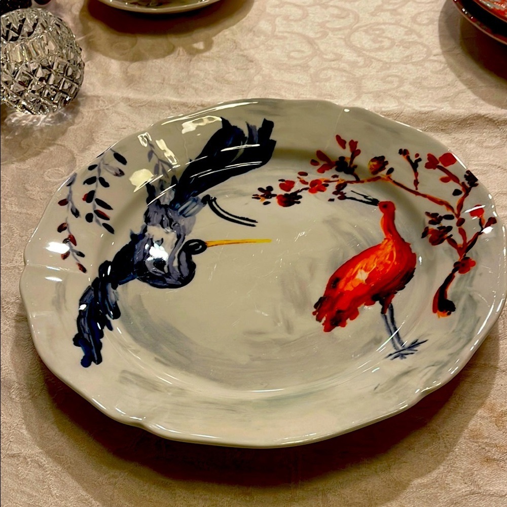 Anthropologie  Plate with Birds Design